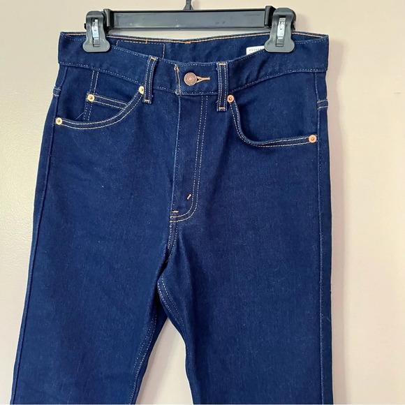 Vintage Levi’s 517 High Rise Bootcut Jeans 28 Waist 6 Tall Gold Black Label Dark - Picture 6 of 14